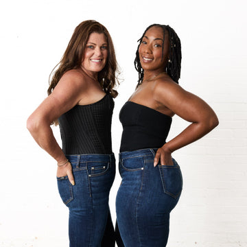 Two women with same waist different shapes